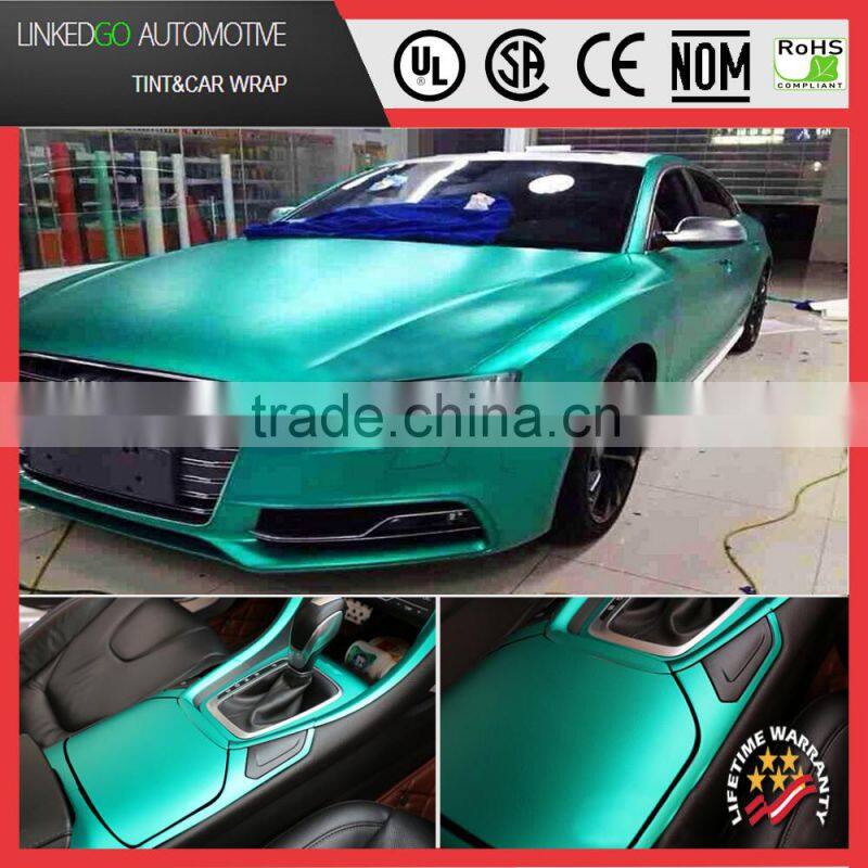 Most popular 1.52*20m waterproof matte metallic red with air bubble free stretchability