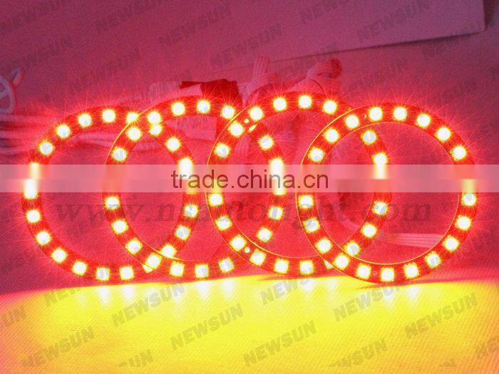 Upgrade of led and ccfl angel eyes, 7000K xenon bright 5050 SMD RGB led angel eyes 72mm diameter led ring light 16 colors change