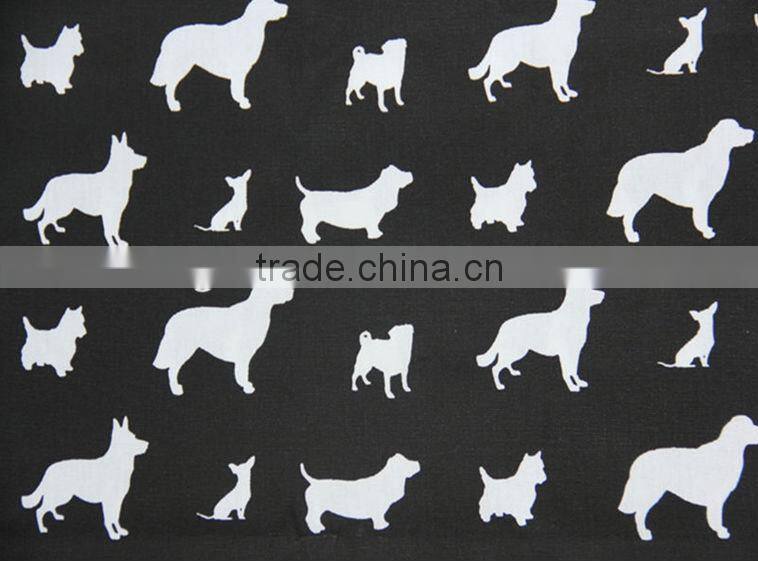 100% cotton dog printed canvas fabric for bags