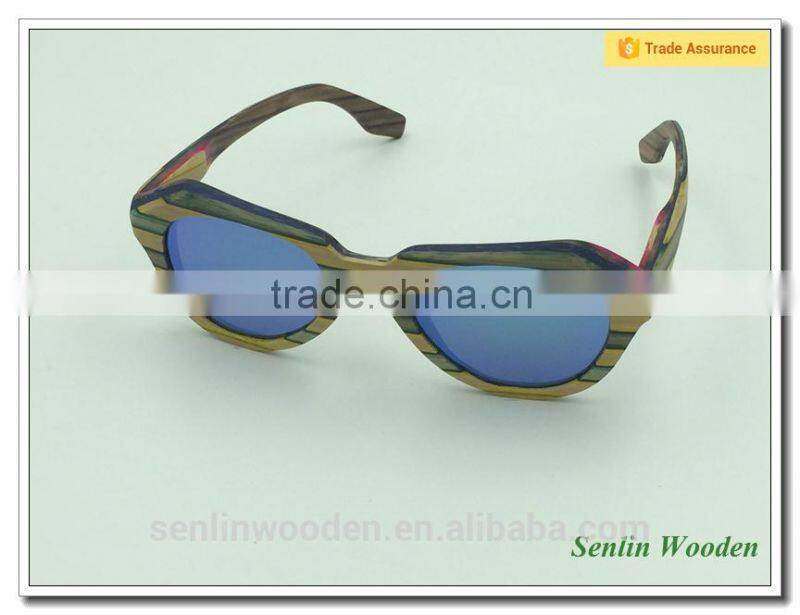Fashion Design Bamboo Sunglasses Polarized Lenses Custom Logo Free Wooden Frame Material Wooden Sunglasses
