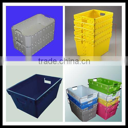 PP corrugated tote packaging box mailing tray,tote bin ,postal bin