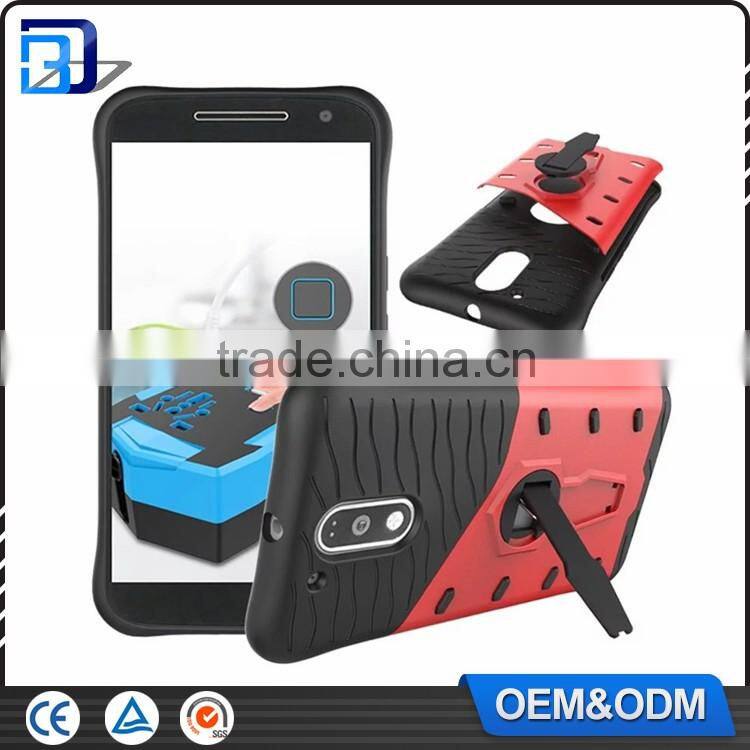 Wholesale Mobile Phone Accessories Back Cover For Motorola Moto G4 / G4 Plus TPU+PC Kickstand Hybrid Armor Case Paypal Accept
