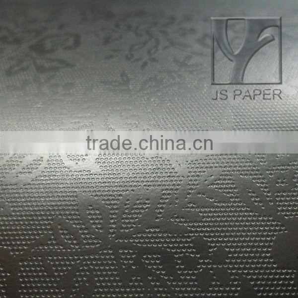 small rose embossed silver metallized paper