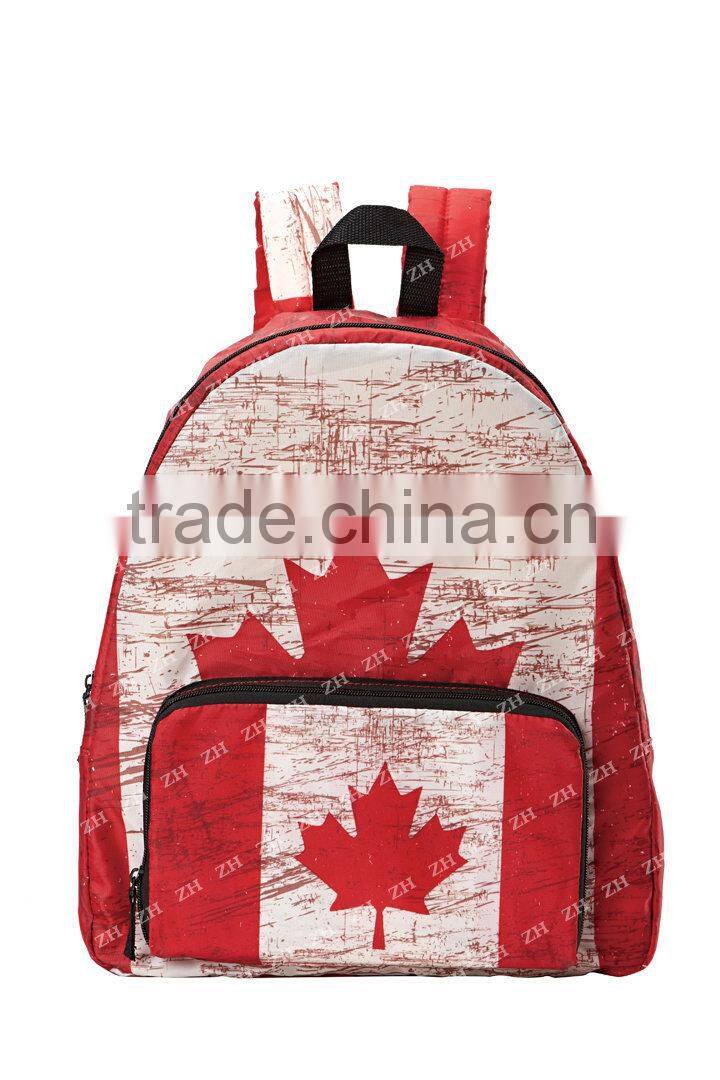 2015 stylish backpack in flag design, foldable backpack, customizable backpack