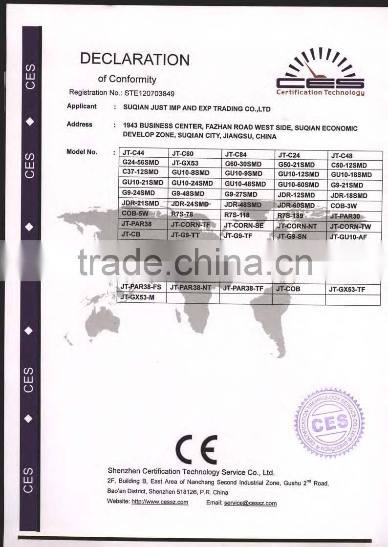 GX53 led lamp 5.5w 450lm 2835smd 120degree made in China 3000K/4500K/6000K