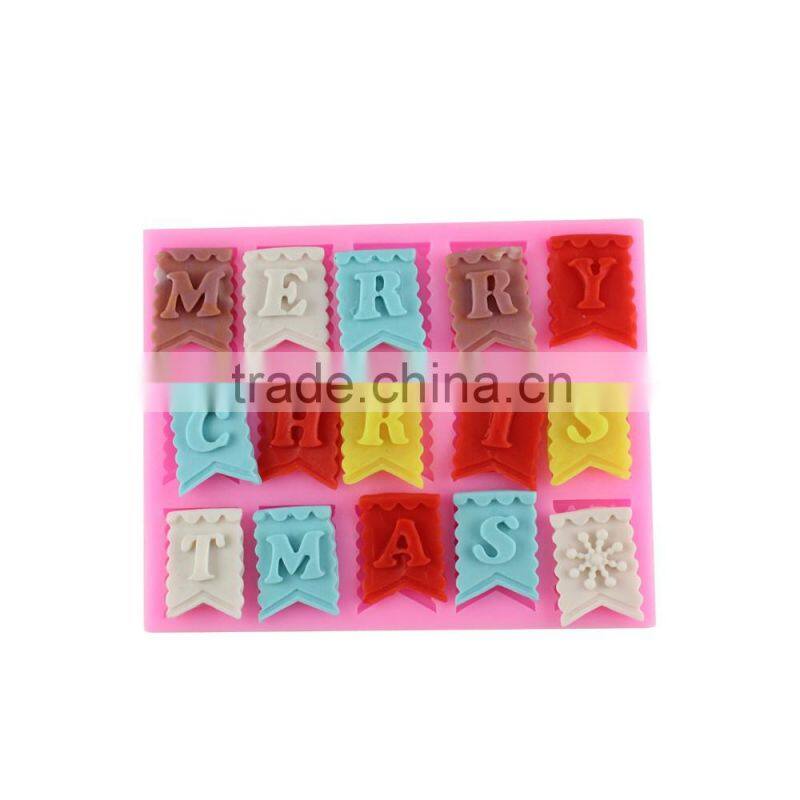 Cake Decoration Captial Letter Flag Silicone Candy Mould