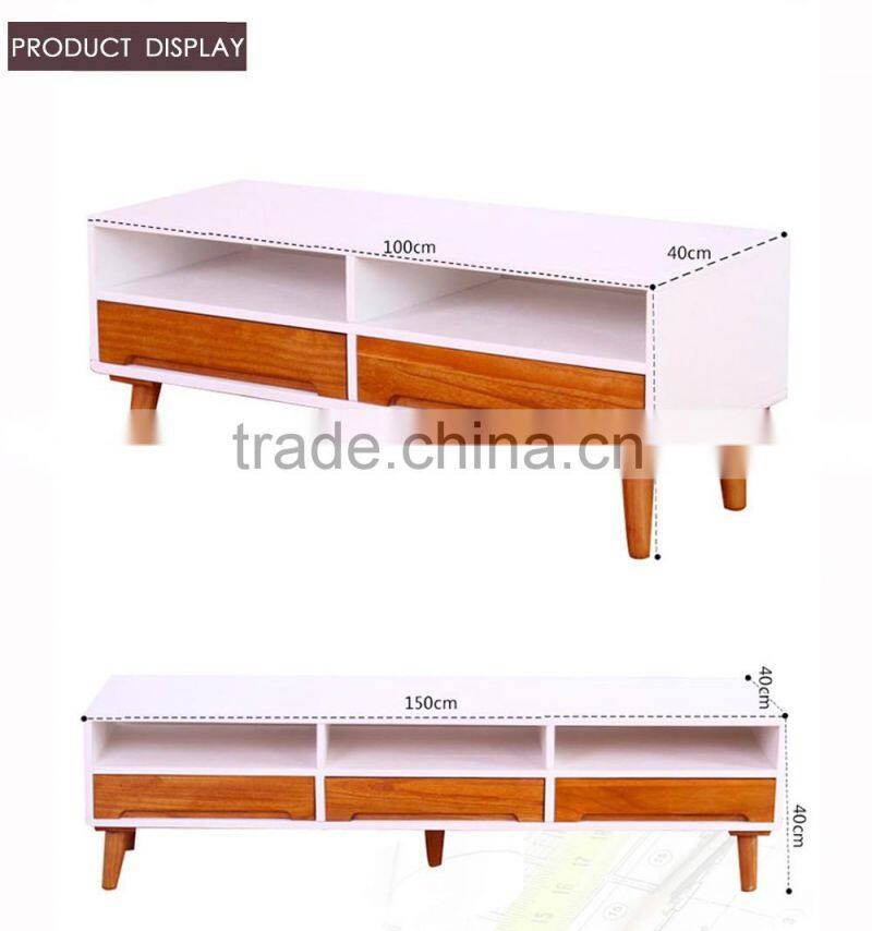 Elegant solid oak wood legs TV stand