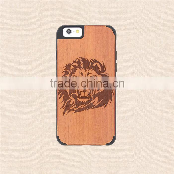 Universal PC and Wood Phone Case with press key Custom Design case for Iphone 6/6 plus