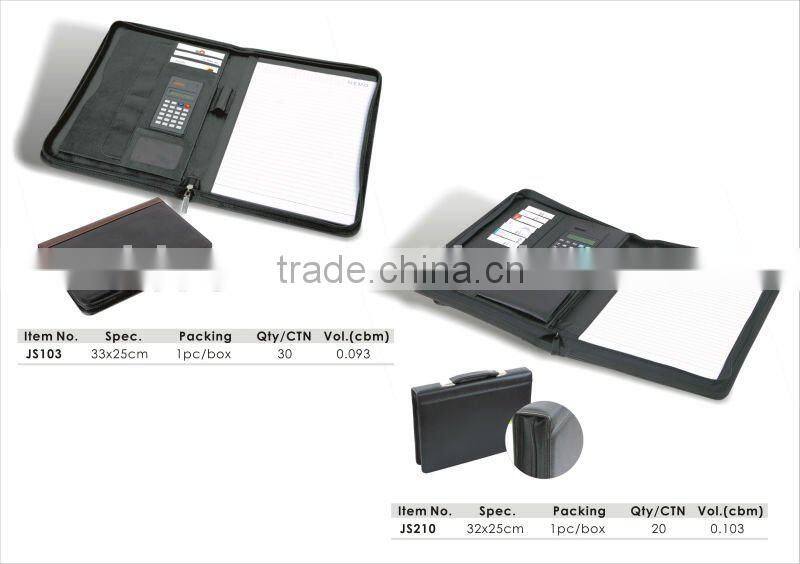 Good Quality 34*16cm With Pocket & Calculator Leather Agenda /Note Book.