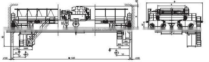 QD 100 ton double girder overhead crane with iso certificate