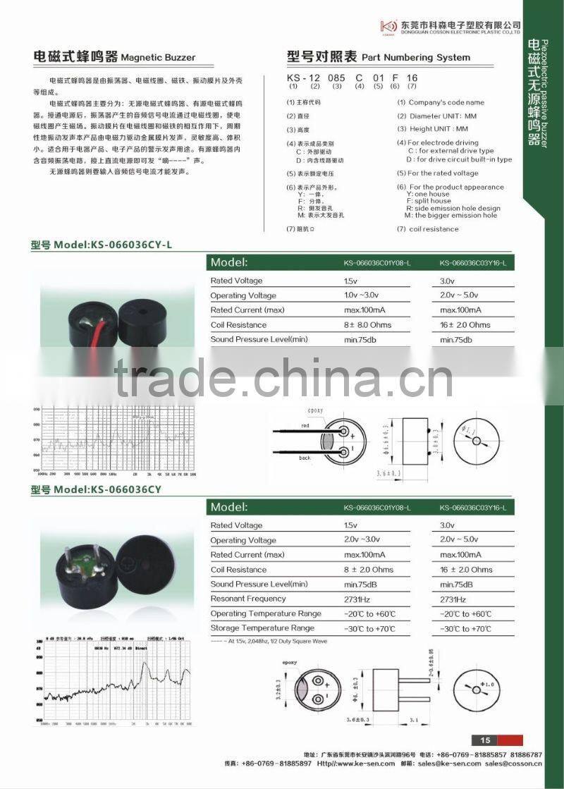 3~12v 85db 2014 active smd magnetic buzzer