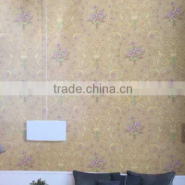 deep embossed home decor vinly wallpaper with damask image
