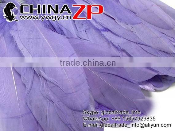 CHINAZP Factory High Quality Dyed Lavender Goose Satinettes Trim Fringe Feathers for Decoration