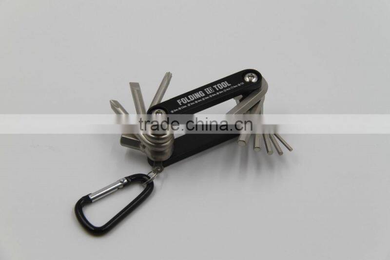 10Pcs Portable aluminium case folding screwdriver hex key wrench set