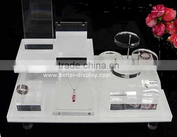 Custom plastic luxury acrylic jewelry display set counter