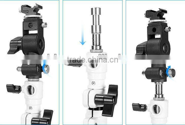 Full-function camera flash lamp D-shape hot shoe socket bracket for flash trigger light stand and umbrella