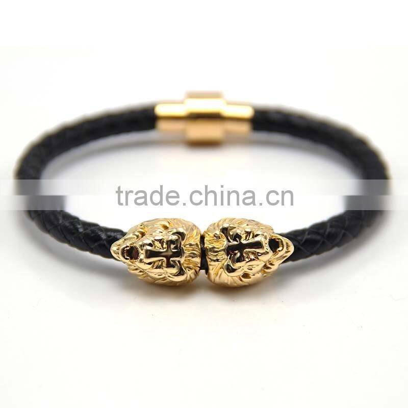 China factory religious cross stainless steel beads bracelets, elastic sideways stainless steel cross beads bracelets (QS-052)