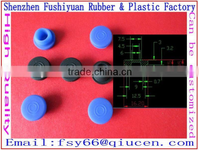 10 11 12mm medical grade food grade meet ISO ROHS SGS certification silicone rubber plugs stoppersbottle stopper for syringe