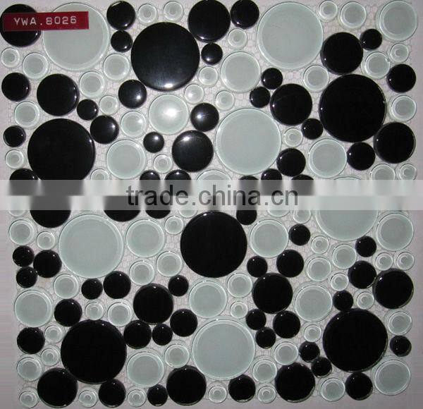 Round blue glass mosaic tile