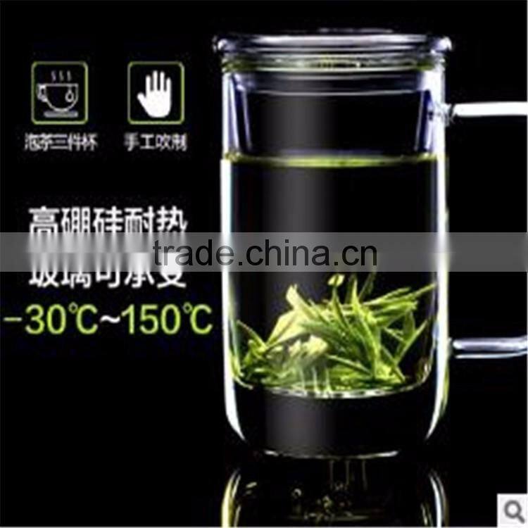 Mouth-blowing heat resistant borosilicate glass tea cup/pot Fashion glass cup 400ml ,promotional gifts