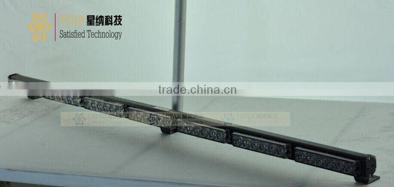 1W*42LED (42W)super Led 7 heads 42 LED yellow vehicle flashing strobe light bar warning light (XN-186-7)