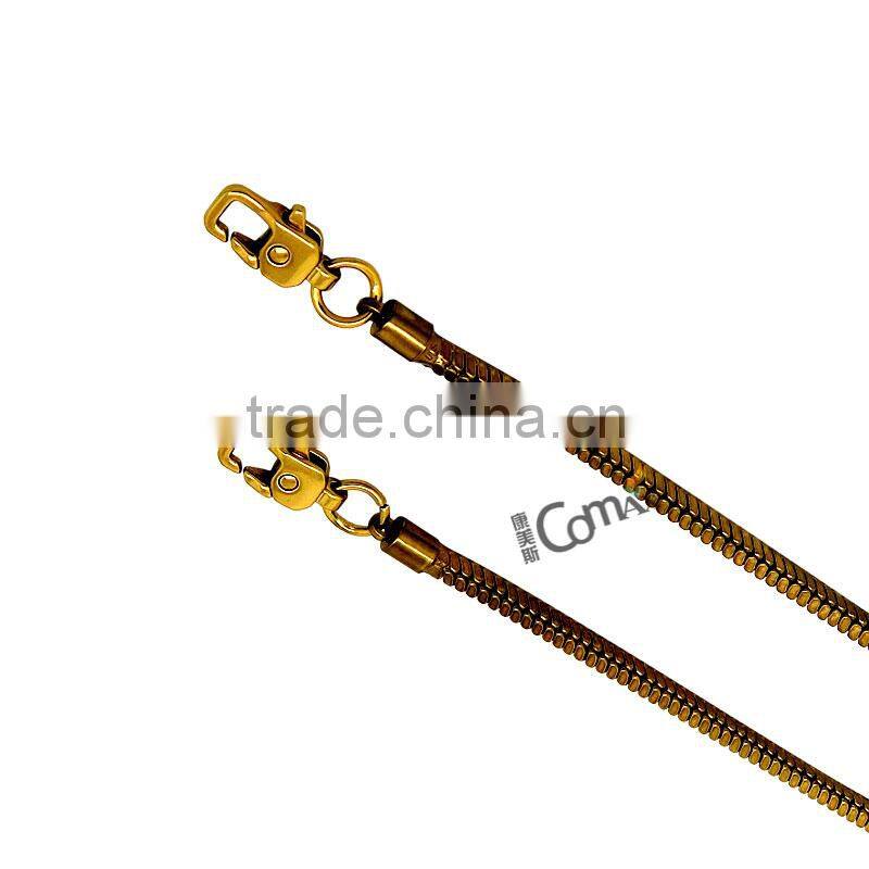 Fashion brass metal handbag long chain