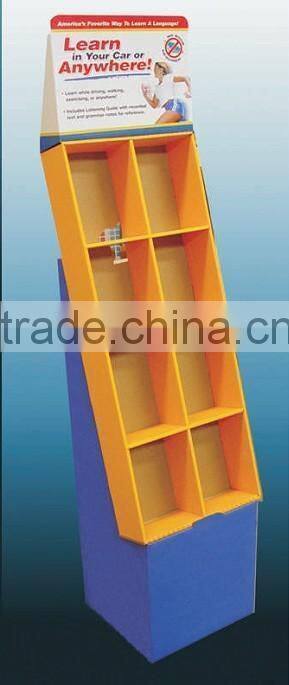 free standing corrugated flyer stand cardboard display for promotion