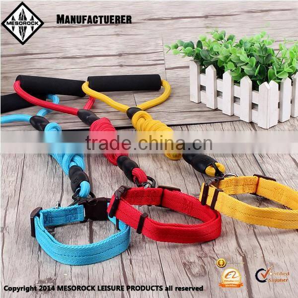 Good quality wholesale comfortable adjustable nylon dog leash dog collar