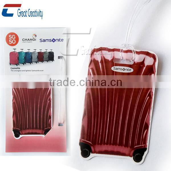 wholesale free designs plastic printed pocketed luggage tags for business cards