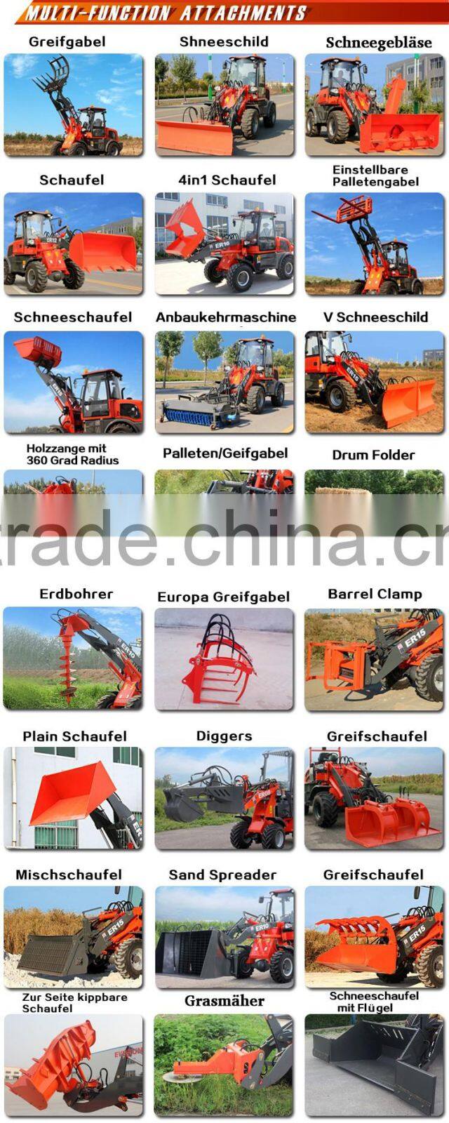 Everun 2017 new design 3.5ton mini wheel loader for sale