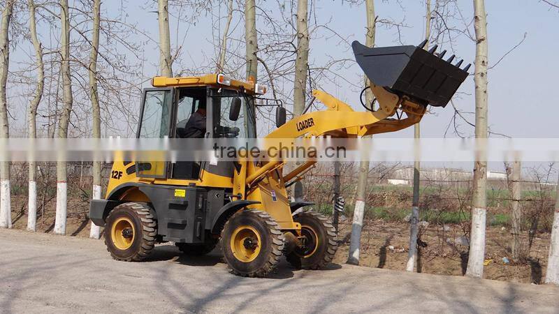 china factory supply 1200kg mini wheel loader with CE, with cab or sunshade