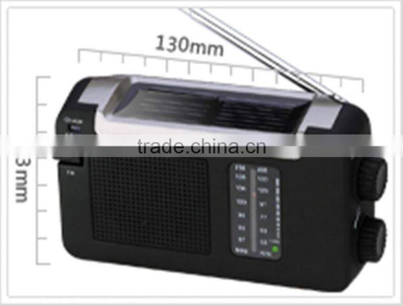 Multifunct Emergency AM/FM portable Radio Solar/Dynamo Powered w/Flashlight