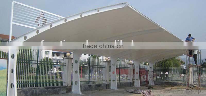 White steel structure carport
