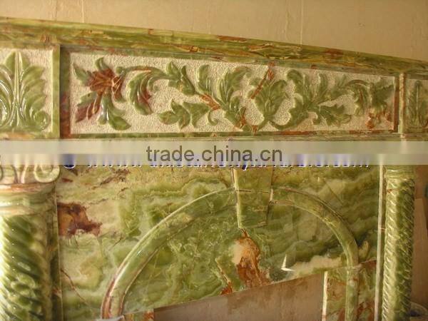 MODERN DESIGN AFGHAN GREEN JADE ONYX FIREPLACES