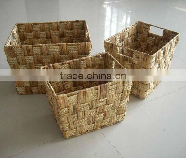 Natural Oval Water hyacinth pot storage baskets