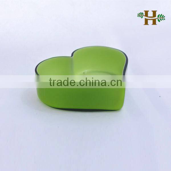 Heart-shaped glass fruit bowl,colored glass vases
