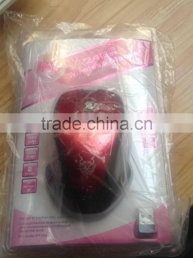 Red 2.4GHz Cordless/Wireless 5 Buttons Game Mouse with Nano Receiver