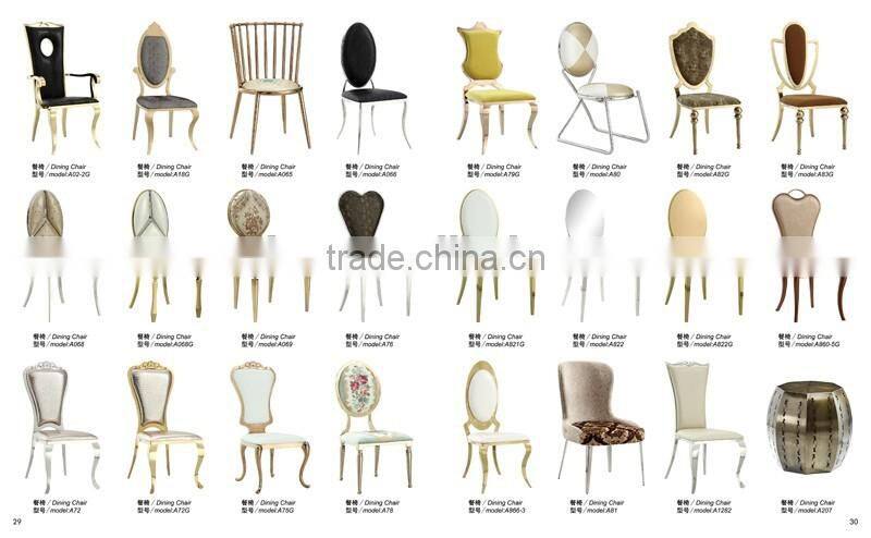 customized silver luxury stainless steel marble top dining table set for 6 people