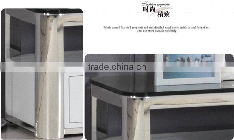 E2195 royal luxury stoving varnish stainless steel tv-stand/cabinet/unit design with thick marble top