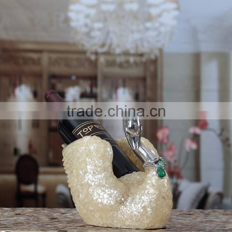 Wholesale decortive beautiful swan wine holder/ red wine rack