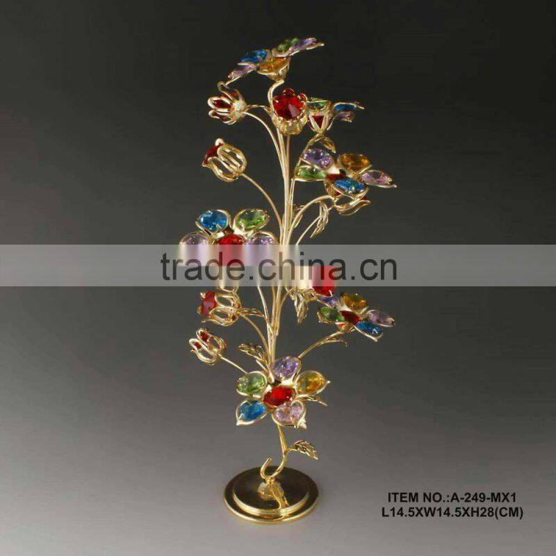 24K Gold Plated Peony Flower with Crystals from SWAROVSKI