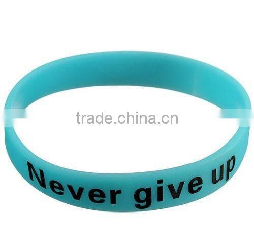 New Silicone Rubber Elastic Sport Wristband Cuff Bracelet Bangle Glow In Dark