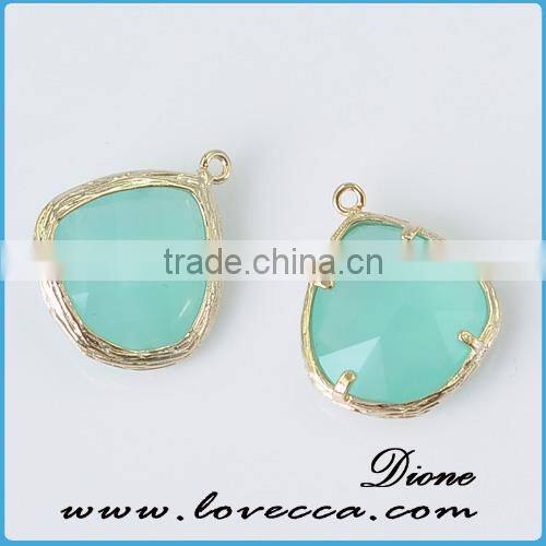 Custom Bridesmaid Wedding jewelry brass glass birthstone pendent