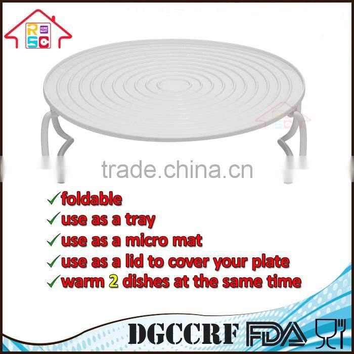 NBRSC Kitchen Plastic Multi Function Microwave Tray Food Dish Plate Stand Rack Wholesale