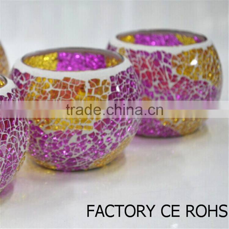 Mulit Color Mosaic Votive Lamp