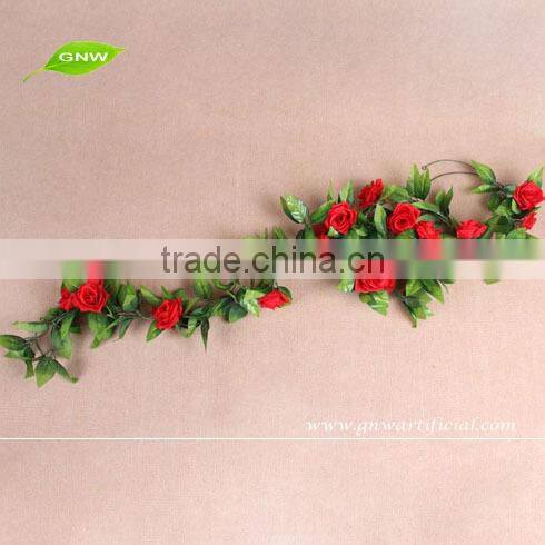 GNW FLV15 Wholesale Artificial Plastic Rose Vine for Garland used in wedding decoration