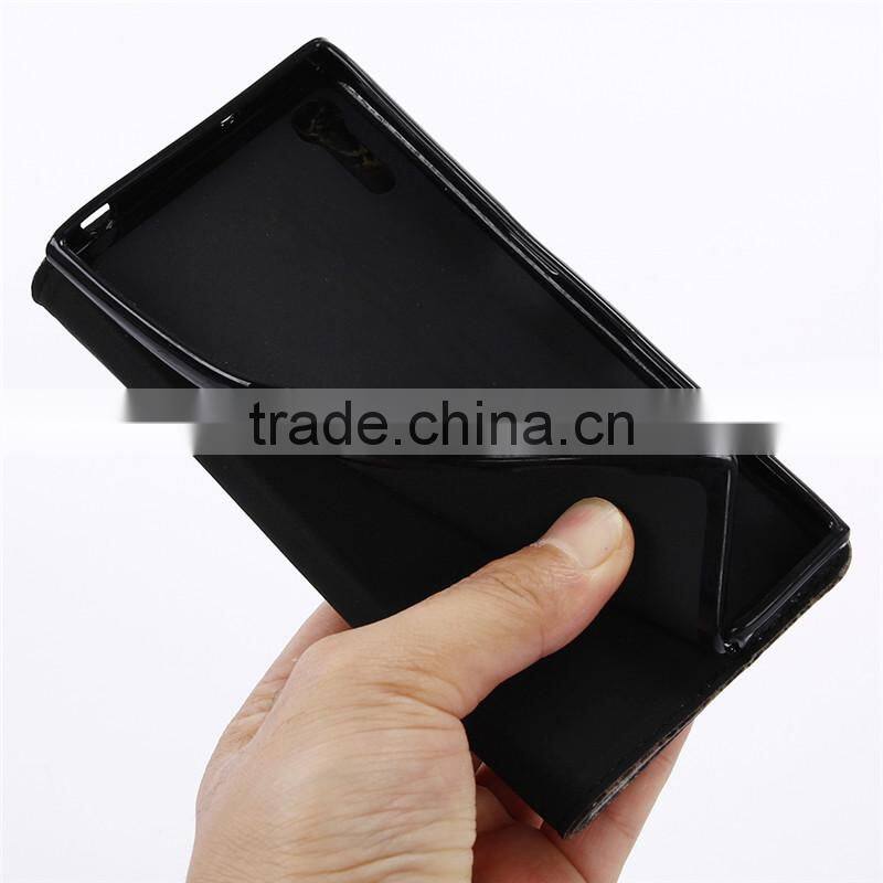 Noble design high quality marble PU card bumper/pocket cell phone case for Sony