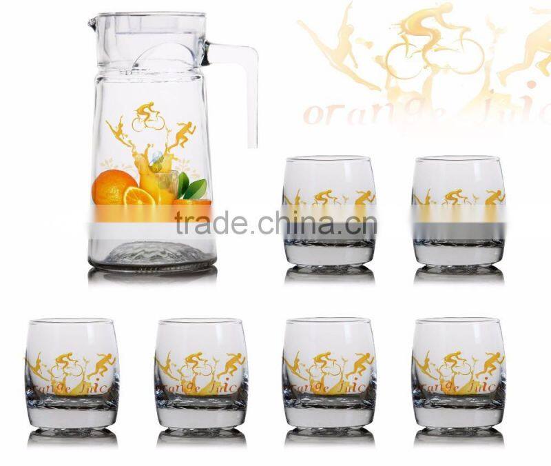 1200ml halloween christmas fruit color printing jug and 6pcs cups set