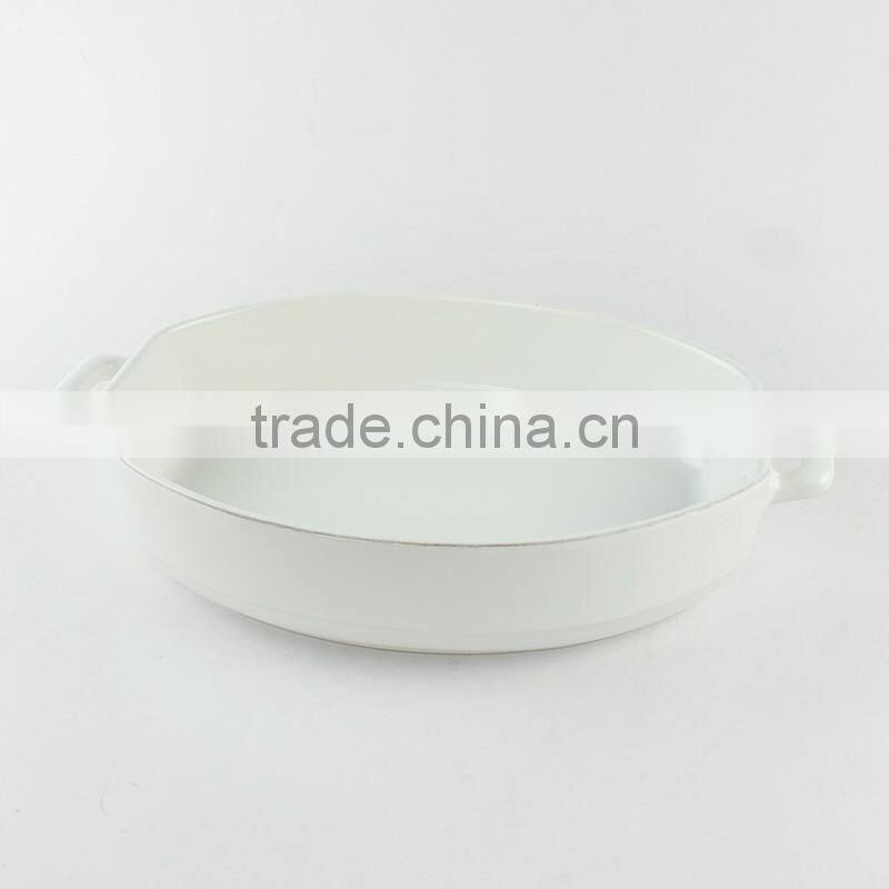 Heat resistant baking pan ceramic bakeware sets with handle in stocked