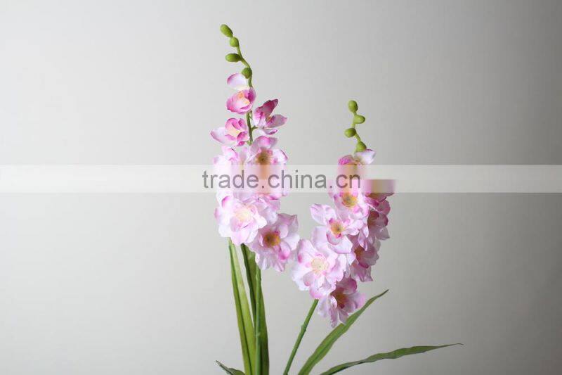 Two branches handmake artificial fabric orcihd for decoration